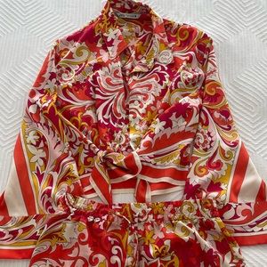 Zara Floral Satin Matching Short Set - Size L/XL